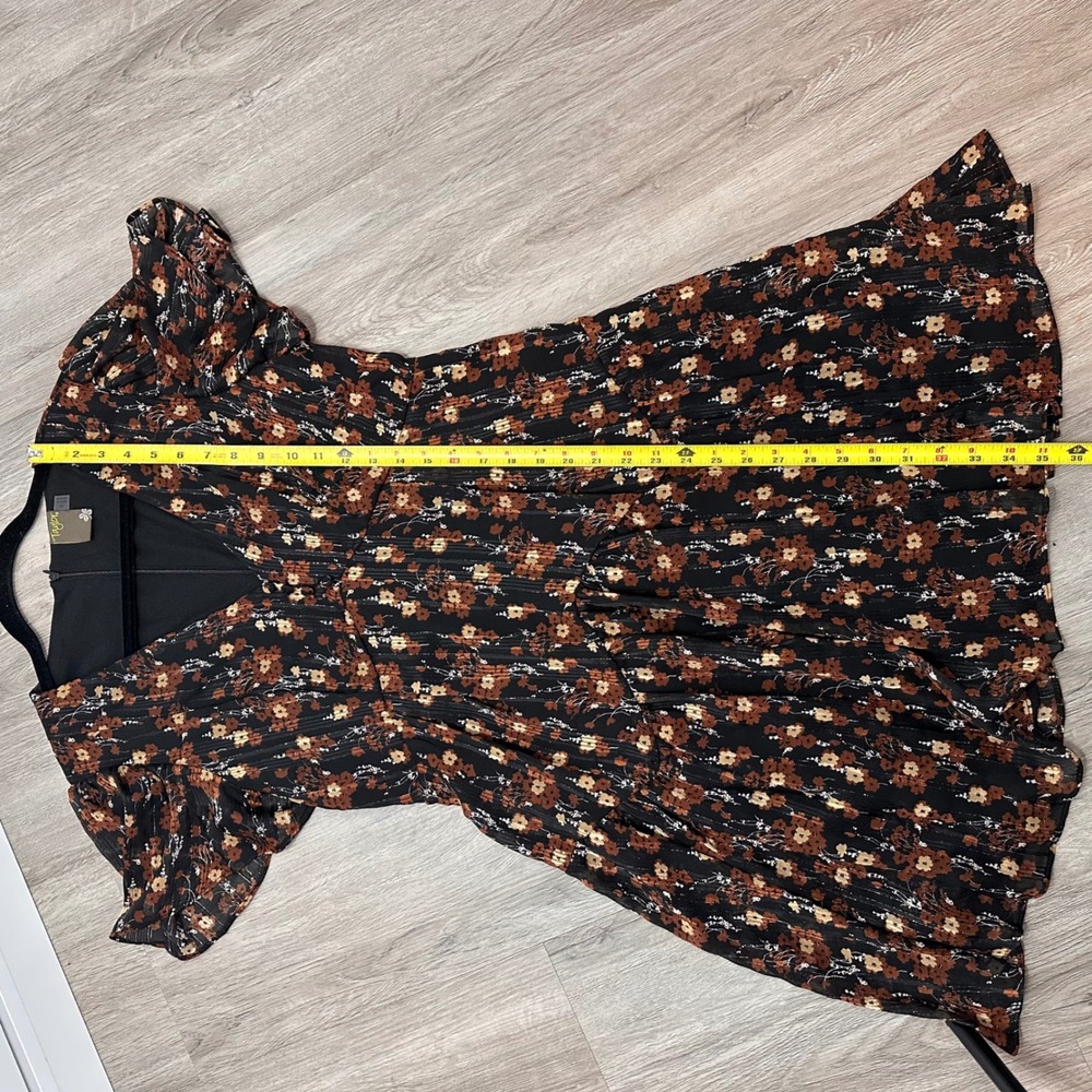NWT Taylor Dresses Womens Size 10 Black/Nutmeg Floral Print V-Neck Cottagecore - Picture 11 of 11